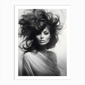 Black And White Photograph Of Sophia Loren Art Print