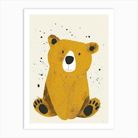 Yellow Brown Bear 2 Art Print