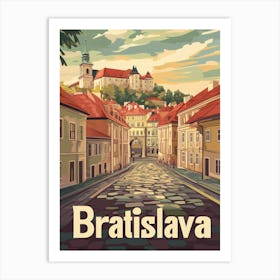 Aihrgdesign A Classic 1960s Travel Poster For Bratislava Art Print