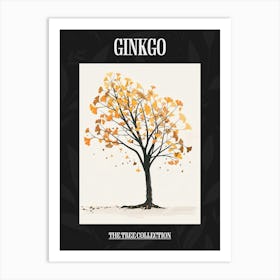 Ginkgo Tree Pixel Illustration 2 Poster Art Print