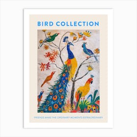 Birds Mixed Media Painting 2 Poster Art Print