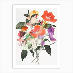 Impatiens 1 Collage Flower Bouquet Art Print