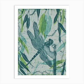 Dragonfly On Willow Art Print