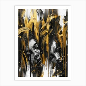 Gold And Black 121 Art Print