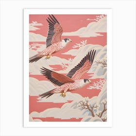 Vintage Japanese Inspired Bird Print Falcon 2 Art Print