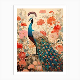 Peacock 2 Detailed Bird Painting Art Print