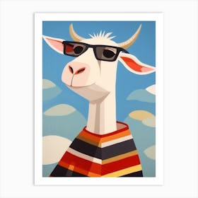 Little Goat 1 Wearing Sunglasses Art Print