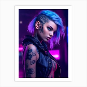 Sexy Cyberpunk Girl 1 Art Print