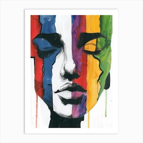 Rainbow Face Art Print