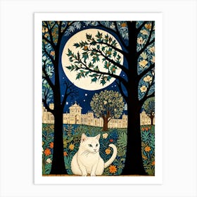 William Morris Cat In The Moonlight 3 Art Print