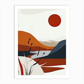 Sunset In The Mountains, Hygge 3 Art Print