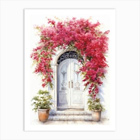 Ancona, Italy   Mediterranean Doors Watercolour Painting 1 Art Print