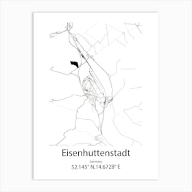 Eisenhuttenstadt,Germany Minimalist Map Art Print