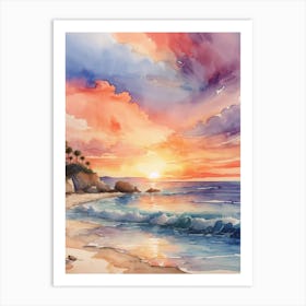 Sunset On The Beach 1 Art Print