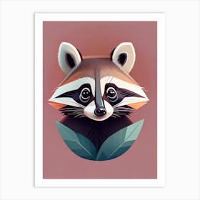 Pastel Pink Raccoon Digital Art Print