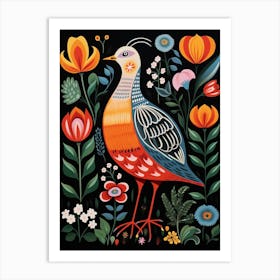 Folk Bird Illustration Grey Plover 3 Art Print