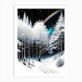 Rainbow In The Snow Art Print