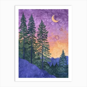 Sunset In The Pines Art Print