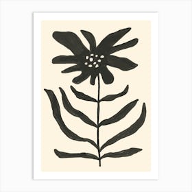 Black Flower Art Print