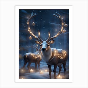 Christmas Reindeer Art Print