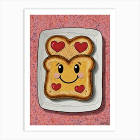 Toast With Hearts Art Print