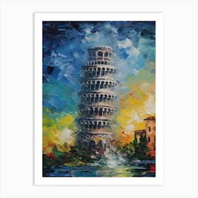 Tower Of Pisa Monet Style 4 Art Print