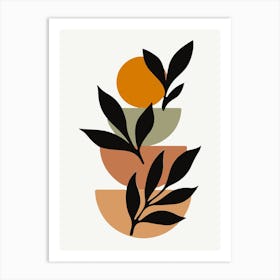 Orange Leaves In A Bowl Boho Art Print