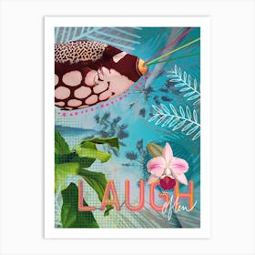 Laugh Often Tropical Collage Art Print