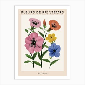 Spring Floral French Poster  Petunia 2 Art Print