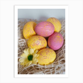 Easter Eggs In A Basket 7 Art Print