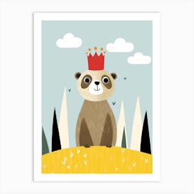 Little Meerkat 2 Wearing A Crown Art Print