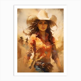 Cowgirl Impressionism Style 2 Art Print