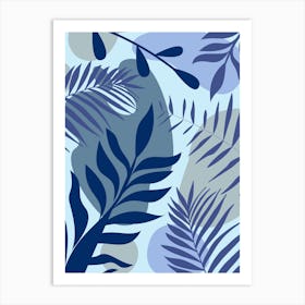 Blue Foliage Art Print