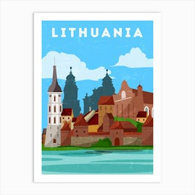 Lithuania — Retro travel minimalist poster Art Print