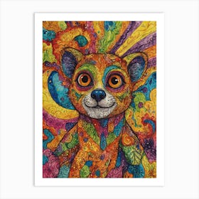 Psychedelic Teddy Bear Art Print