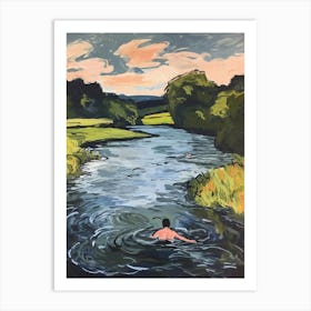 Wild Swimming At River Stou Dorset 3 Art Print