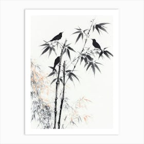 Traditional Chinese Painting Bamboo And Birds Art Print