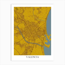 Valencia Yellow Blue Art Print