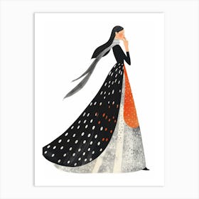 Illustration Of A Woman In A Dress Art Print