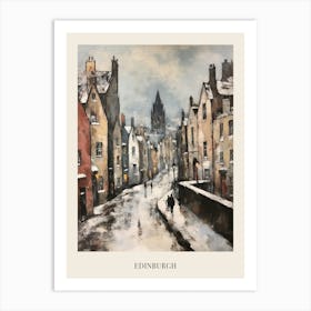 Vintage Winter Painting Poster Edinburgh Scotland 3 Art Print