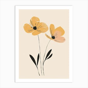 Antwerp Flower Market Boho Minimalist Style 1 Art Print