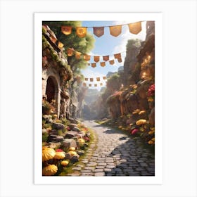 Village In A Fantasy World Art Print