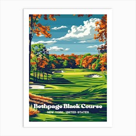 Bethpage Black Course New York Long Island Art Illustration Art Print