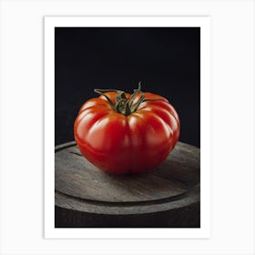 Tomato On A Wooden Board Art Print