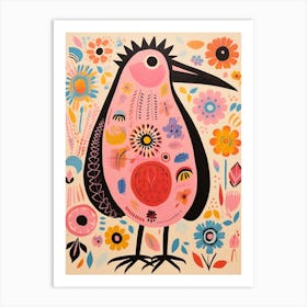 Pink Scandi Kiwi 2 Art Print