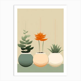 Three Potted Plants 1 Art Print