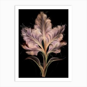 Feathers On Black Background Art Print