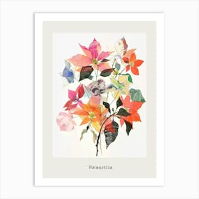 Poinsettia 2 Collage Flower Bouquet Poster Art Print