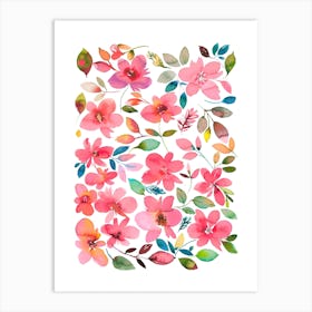 Serenity Pink Flowers Art Print