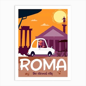 Roma Poster Orange Art Print